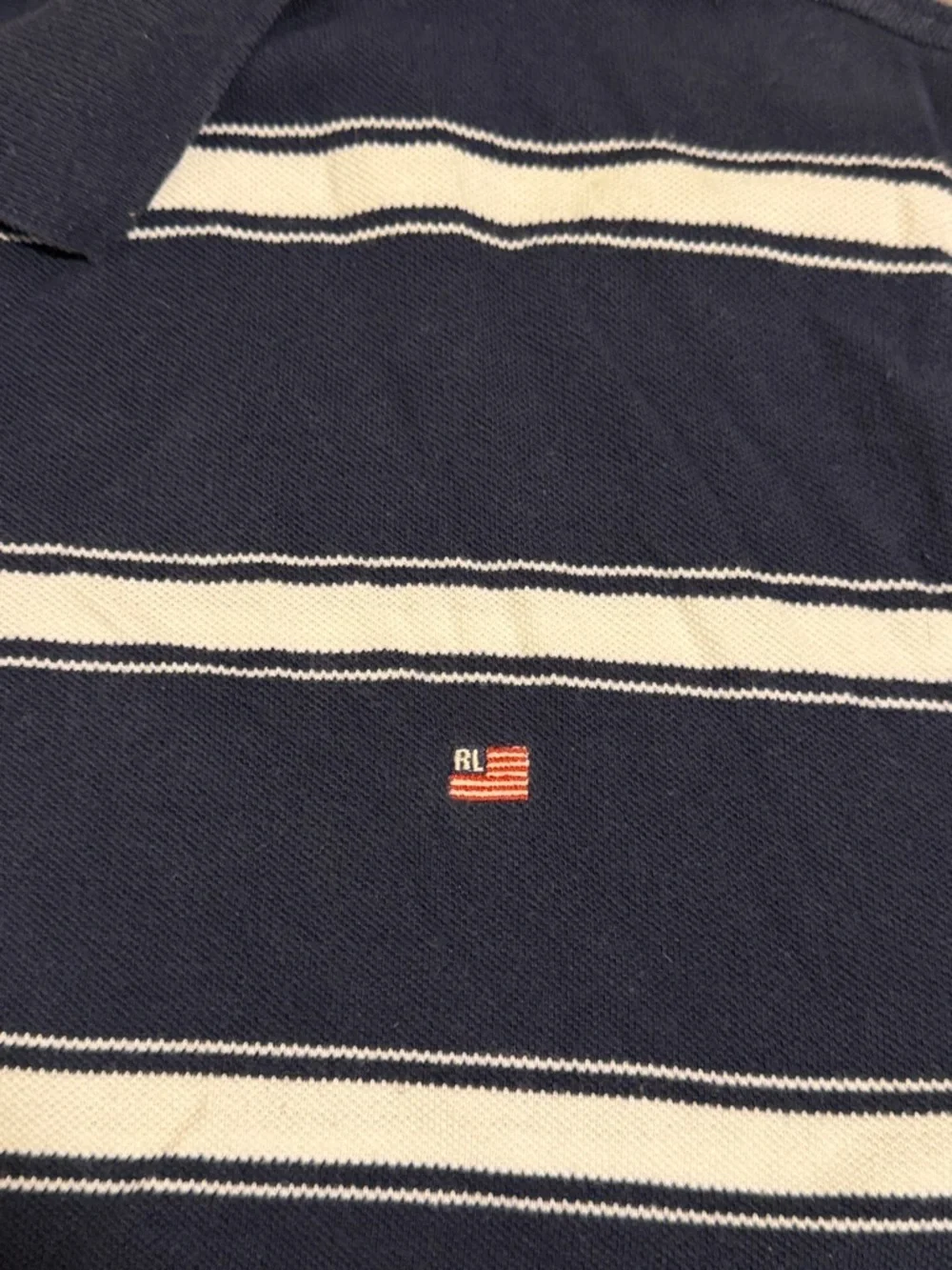 Polo Jeans Company Ralph Lauren Pique Polo Shirt Men’s XXL Navy White Striped